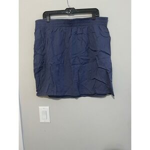 Torrid 1X‎ Blue Refined Waist Mini Skirt Plus Size Elastic Waistband NEW